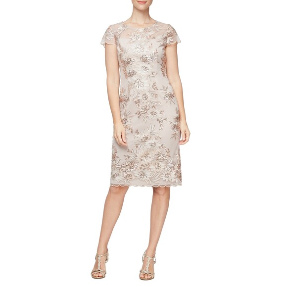 Alex Evenings Womens Embroidered Midi Dress Size 10 Alex Evenings Womens Embroidered Midi Dress Size 10